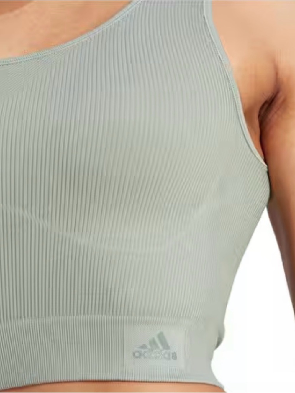 🏛️NWT Adidas Seamless Ribbed Cropped Tank - Silver Green🌿